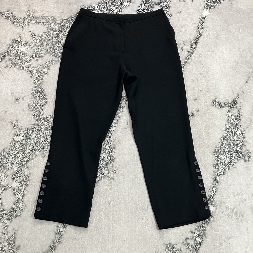 N°21 Numero Ventuno Womens IT 44 US 8 Black Button Hem Straight Leg Pants